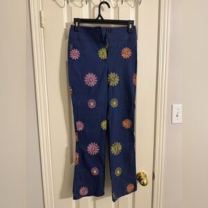 Women's Blue Flower Pants